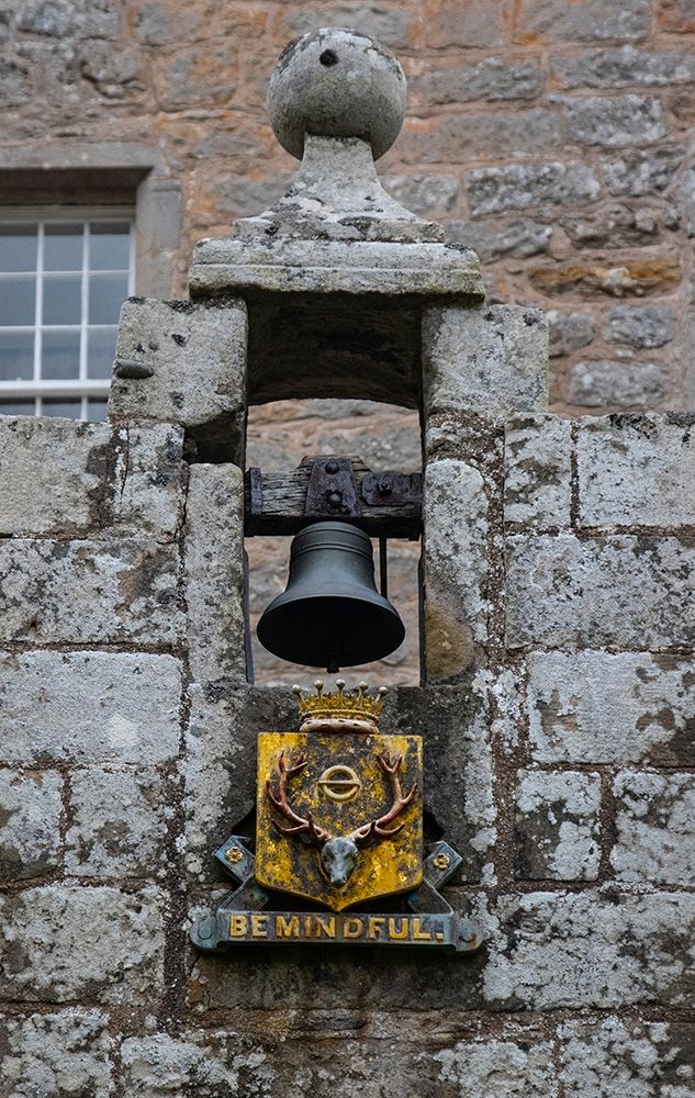 Gable above the front entrance to Cawdor Castle bearing the motto Be Mindful